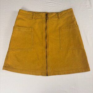 Peach Love California Mustard Corduroy Mini Skirt - Size M